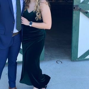 Hunter Green velvet dress